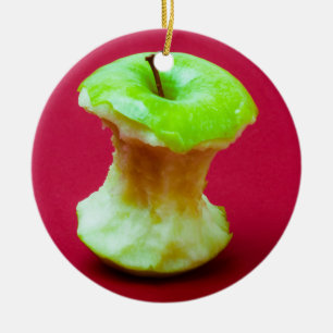 Ornement En Céramique Coeur de pomme vert