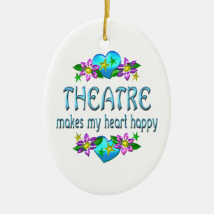 Ornement En Céramique Coeur de théâtre heureux