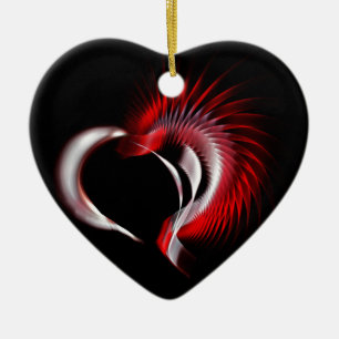 Ornement En Céramique Coeur métallique