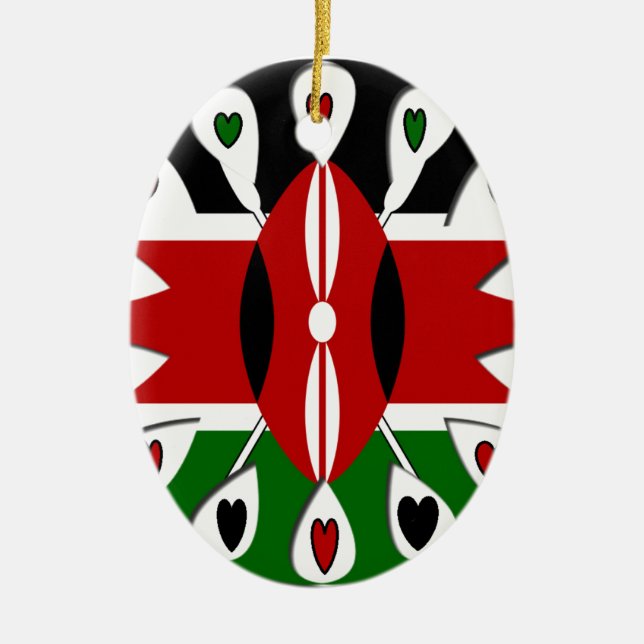 Ornement En Céramique Coeurs du Kenya (Devant)
