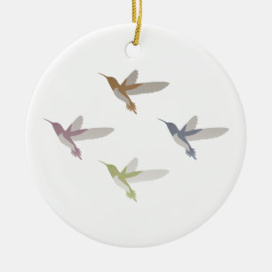 Ornement En Céramique Colibri coloré