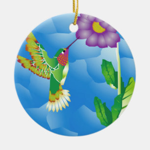 Ornement En Céramique Colibri : stylisé