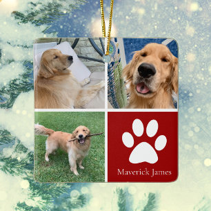 Ornement En Céramique Collage de photos de chien personnalisé Mignon Noë