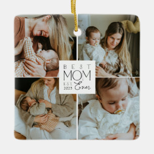 Ornement En Céramique Collage de photos de Noël pour maman