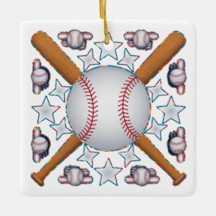 Ornement En Céramique Collage d'icône de baseball