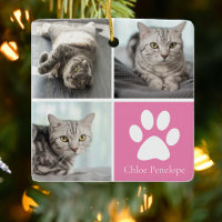 Collage photo de chat personnalisé Joli rose doubl