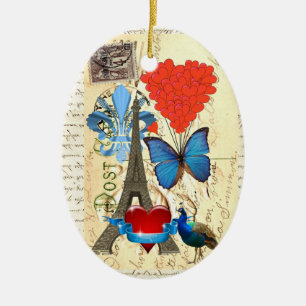 Ornement En Céramique Collage romantique de Paris