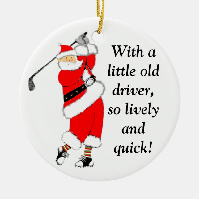 Ornement En Céramique Collectif de Noël de golf (Devant)