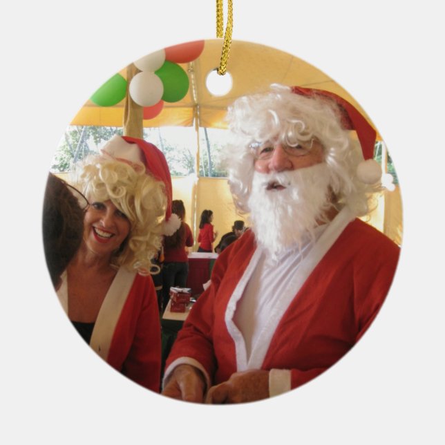 Ornement En Céramique Collection Père Noël élégante. (Devant)