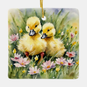Ornement En Céramique Colliers d'aquarelle dans le pré Fleur sauvage