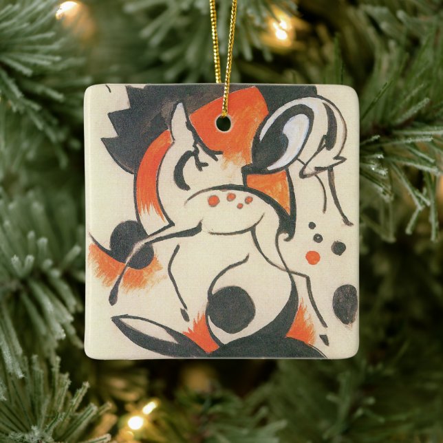 Ornement En Céramique Composition avec deux cerfs par Franz Marc (Arbre)