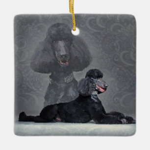 Ornement En Céramique Composition noire élégante en caniche standard