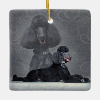 Ornement En Céramique Composition noire élégante en caniche standard
