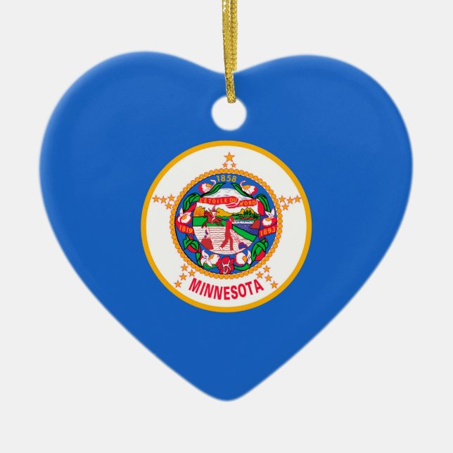 Ornement En Céramique Conception du drapeau de l'État du Minnesota (Devant)
