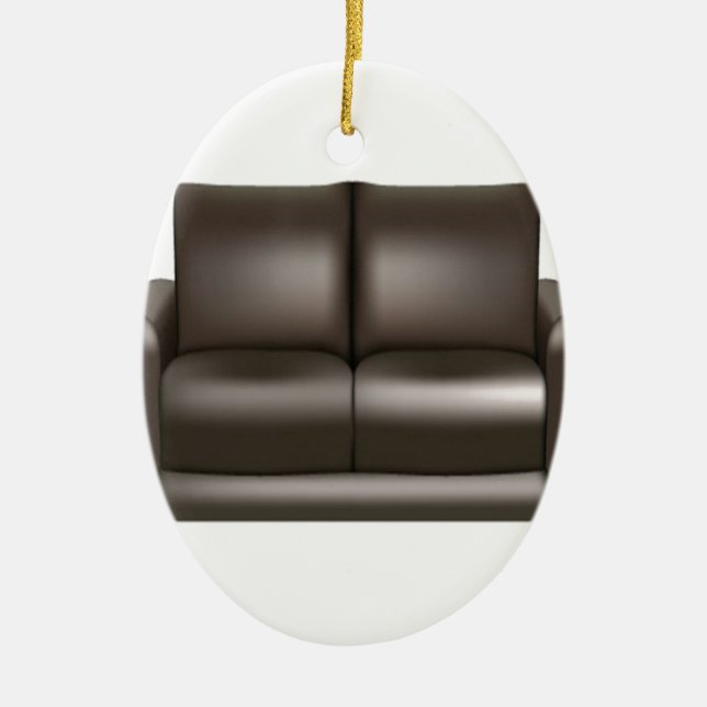 Ornement En Céramique Conception en cuir Brown de sofa (Devant)
