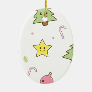 Ornement En Céramique Conception mignonne de Noël de Kawaii
