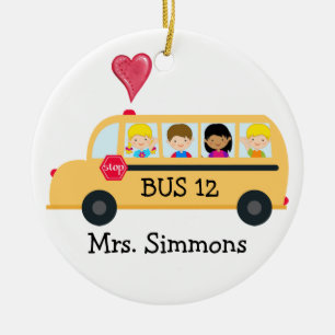 Ornement En Céramique Conducteur de bus scolaire - SRF