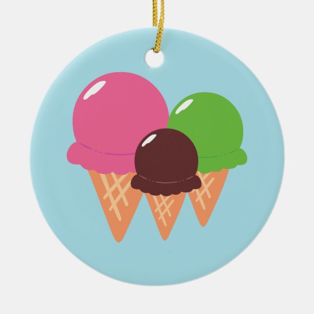Ornement En Céramique cônes de crème glacée (Devant)