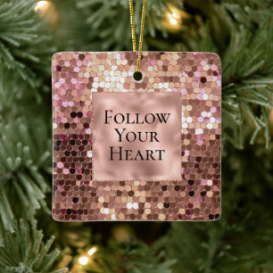 Ornement En Céramique Confetti rose Gold Blush Rose