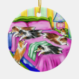 Ornement En Céramique Confort rose de Sheltie