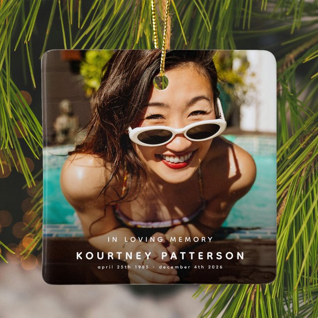 Ornement En Céramique Conserver des photos commémoratives modernes Noël (Créateur téléchargé)