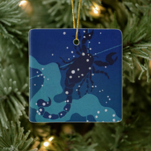 Ornement En Céramique Constellation du Scorpion, Astrologie Zodiacale Vi