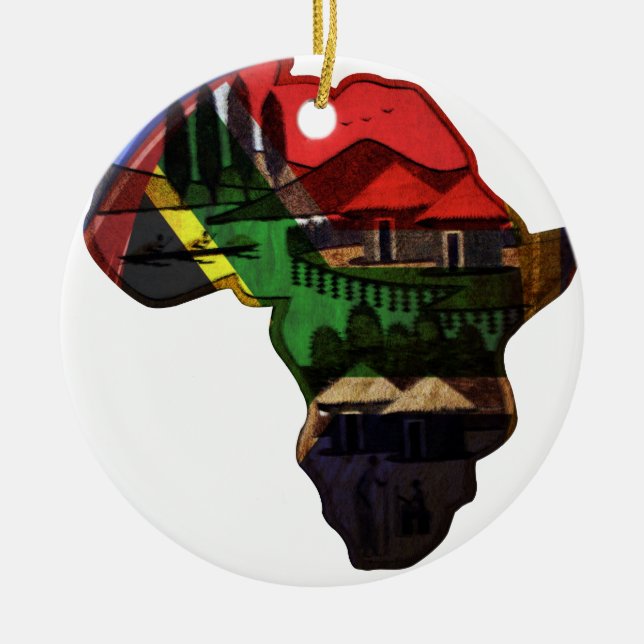 Ornement En Céramique continent africain (Devant)