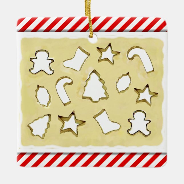 Ornement En Céramique Cookies de Noël (Devant)