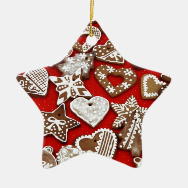 Ornement En Céramique Cookies en pain d'épice de Noël (Devant)