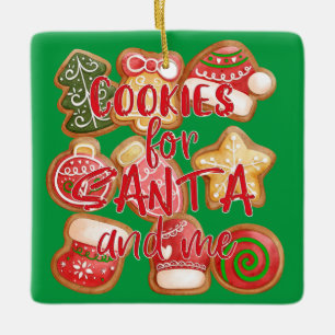 Ornement En Céramique Cookies Pour Père Noël Et Moi - Noël