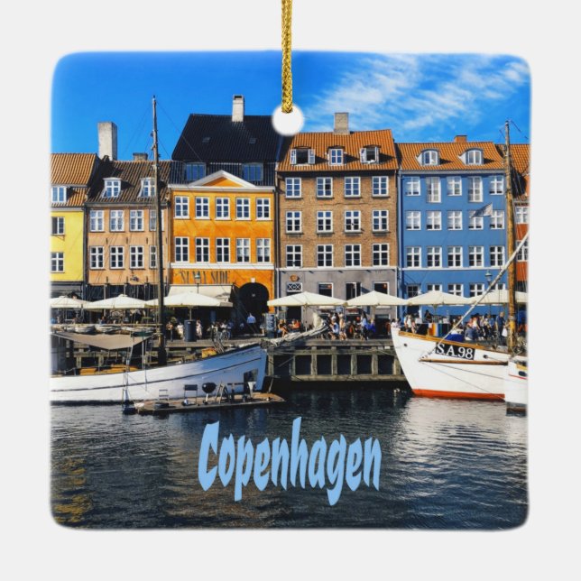 Ornement En Céramique Copenhague Danemark Résidences Nyhavn (Dos)