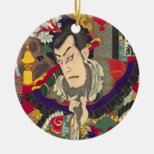 Ornement En Céramique Copie samouraï japonaise de bois de graveur
