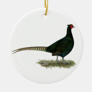 Ornement En Céramique Coq noir de faisan