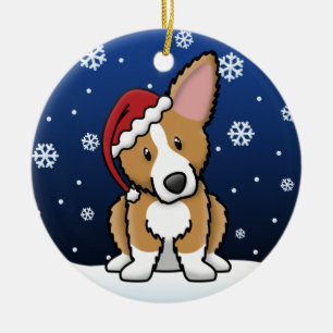 Ornement En Céramique Corgi pelucheux de Gallois de Pembroke de bande