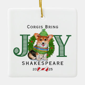Ornement En Céramique Corgis Apporte Joy