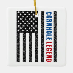 Ornement En Céramique Cornhole Legend USA