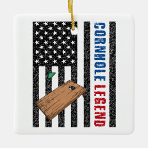 Ornement En Céramique Cornhole Legend USA