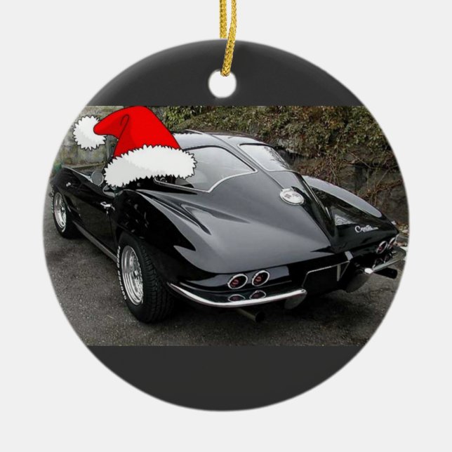 Ornement En Céramique Corvette Black Split Fenêtre/Noël (Devant)