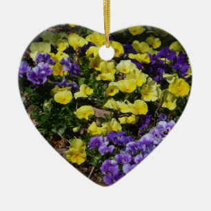 Ornement En Céramique Coteau de panneaux violets et jaunes