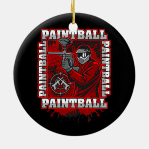 Ornement En Céramique Couleurs rouges d'équipe de joueur de Paintball