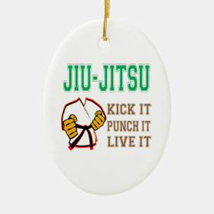 Ornement En Céramique Coup-de-pied de Jiu-Jitsu il, le poinçonnent,