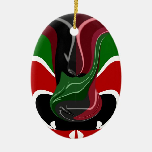 Ornement En Céramique Coupe de café Kenya Drapeau Hakuna Matata (Devant)