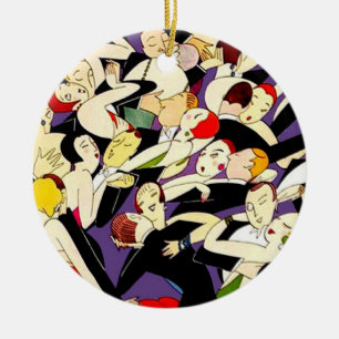 Ornement En Céramique Couples Vintages dansants