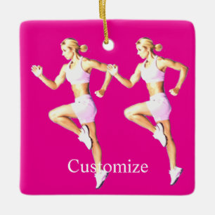 Ornement En Céramique Coureuse Féminine en Forme Thunder_Cove