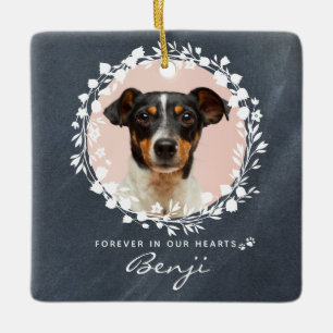 Ornement En Céramique Couronne de deuil personnalisée pour chien Memento