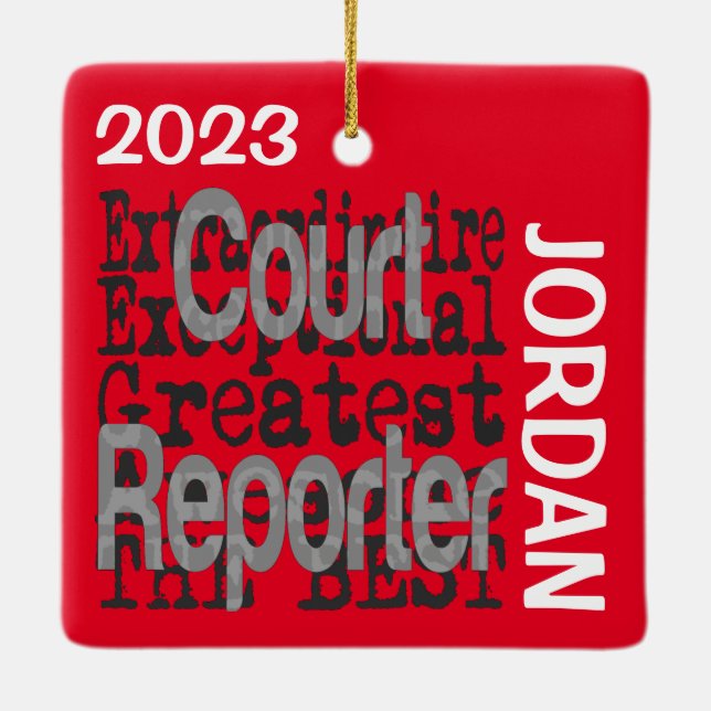 Ornement En Céramique Court Reporter Extraordinaire CUSTOM (Dos)