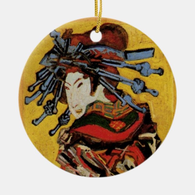 Ornement En Céramique Courtisane japonaise Oiran par Vincent van Gogh (Devant)