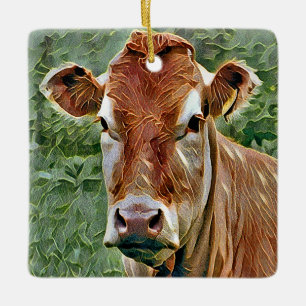 Ornement En Céramique COW Cute