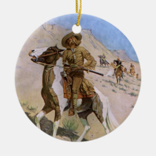 Ornement En Céramique Cowboys Militaires de Style Rétro, L'Éclaireur par