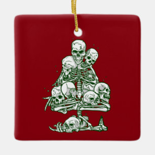 Ornement En Céramique crâne moche sapin de noël squelette gothique